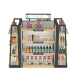 Natural wood cosmetic display stand with perfume display shelves used for skin care shop decoration