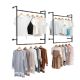 Black Wall Mounted Clothing Display Racks Durable Clothes Display Shelf Design