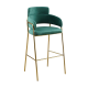 Modern Style Bar Counter Pink Dining Chair Kitchen Bar Stools with Back