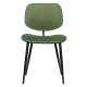 Modern Style PU Black Painting Dining Chair Metal Legs Wooden Restaurant Furniture Chair