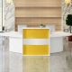 Custom Salon Curved Reception Desk Spa Hotel Wooden Front Desk