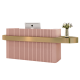 pink reception desk
