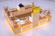 Luxury Golden Shiny Jewellery Kiosk Mall Custom Golden Jewelry Counter Jewelry Glass Display