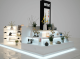 Elegant white flower display kiosk gift display booth with display shelves for sale 
