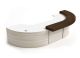 Creative C Shaped Front Desk Elegant Curved Cashier Front Counter