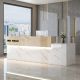 Fashion Upscale Marble Office Reception Desk Glossy Front Counter Design