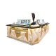 Golden color mall perfume kiosk | design luxurious perfume stand