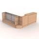 L Shaped pharmacy counter wooden checkout Counter for shop