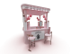 Pink Cosmetic Booth Mall Inside Makeup Display Cosmetic Kiosk Design