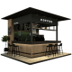 2.5m by 2m wooden coffee bar kiosk fast food kiosk design with coffee counter for sale