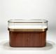 Oval Wooden Gold Trim Jewelry Display Counter | Premium Curved Glass Showcase