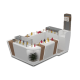 New designed white perfume display kiosk cosmetic display counter for mall use 