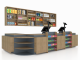 Supermarket Front Desk New Cashier Counter Retail Shop Checkout Counter With Wall Mount