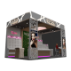 4m by 3m modern makeup display booth design with cosmetic display cabinet for sale 