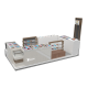 5m by 2.5m socks display kiosk socks display counter with glass display case for sale 
