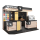 4m by 2m coffee booth design wooden expresso kiosk with cafe counter used in mall 