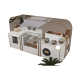 4m by 2m wooden coffee kiosk design cupcake display counter with sitting area for mall use
