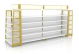 Golden Make-up Shop Display Counter Retail Cosmetic Store Display Stand