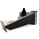 Black High Reception Desk With Storage Display Space