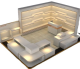 High-end Shoes Kiosk Modern Mall Shoes Display Counter Shoe Booth