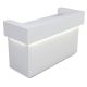 White Stone Solid Surface Reception Desk, LED Lighting Small White Cash Wrap Counter For Salon