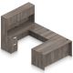Modern U shaped Office Reception Desk Natural Wooden Look Front Desk