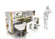 Luxury golden cosmetic display kiosk beauty salon eyebrow kiosk for sales