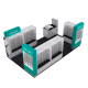 4m by 2.5m sunglasses display stand sunglasses display booth used in USA shopping mall