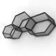 Hexagon wall display shelving stainless steel hollow-out display