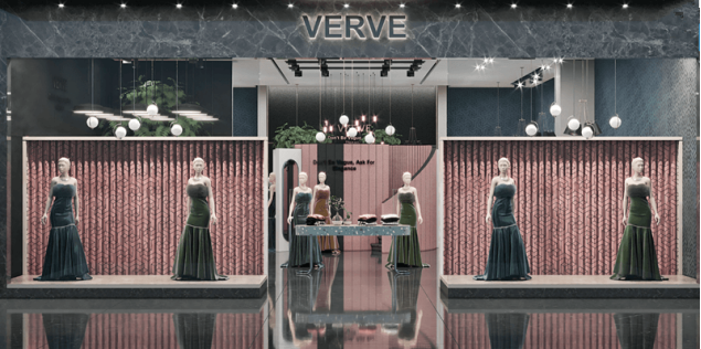 clothing shop window display