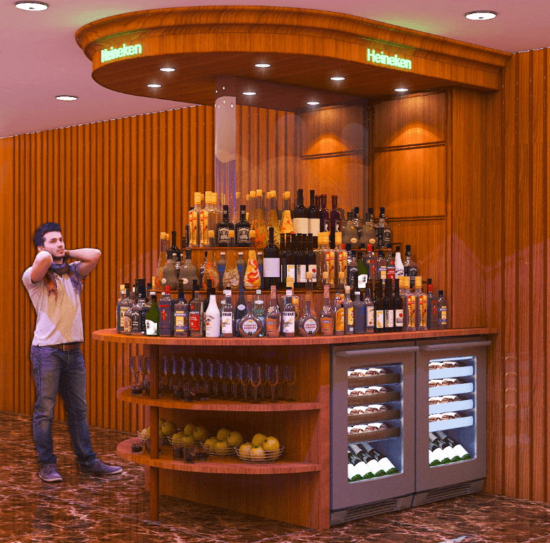 straight bar counter
