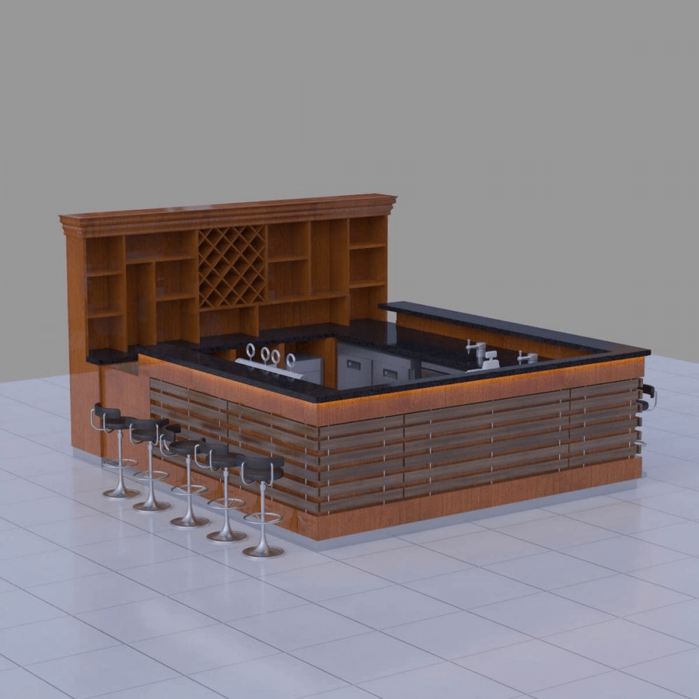 U shape bar counter