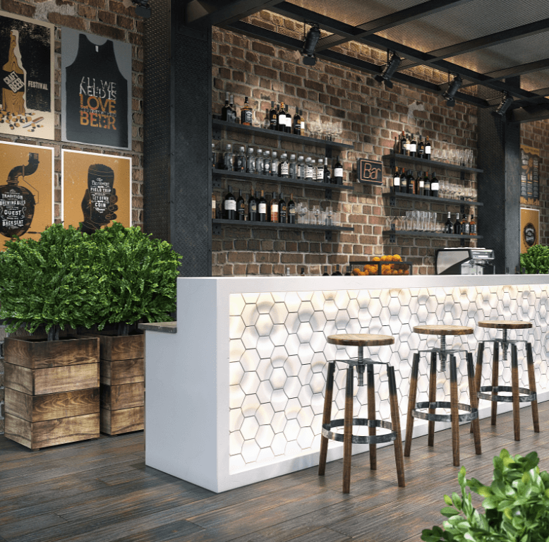 straight bar counter