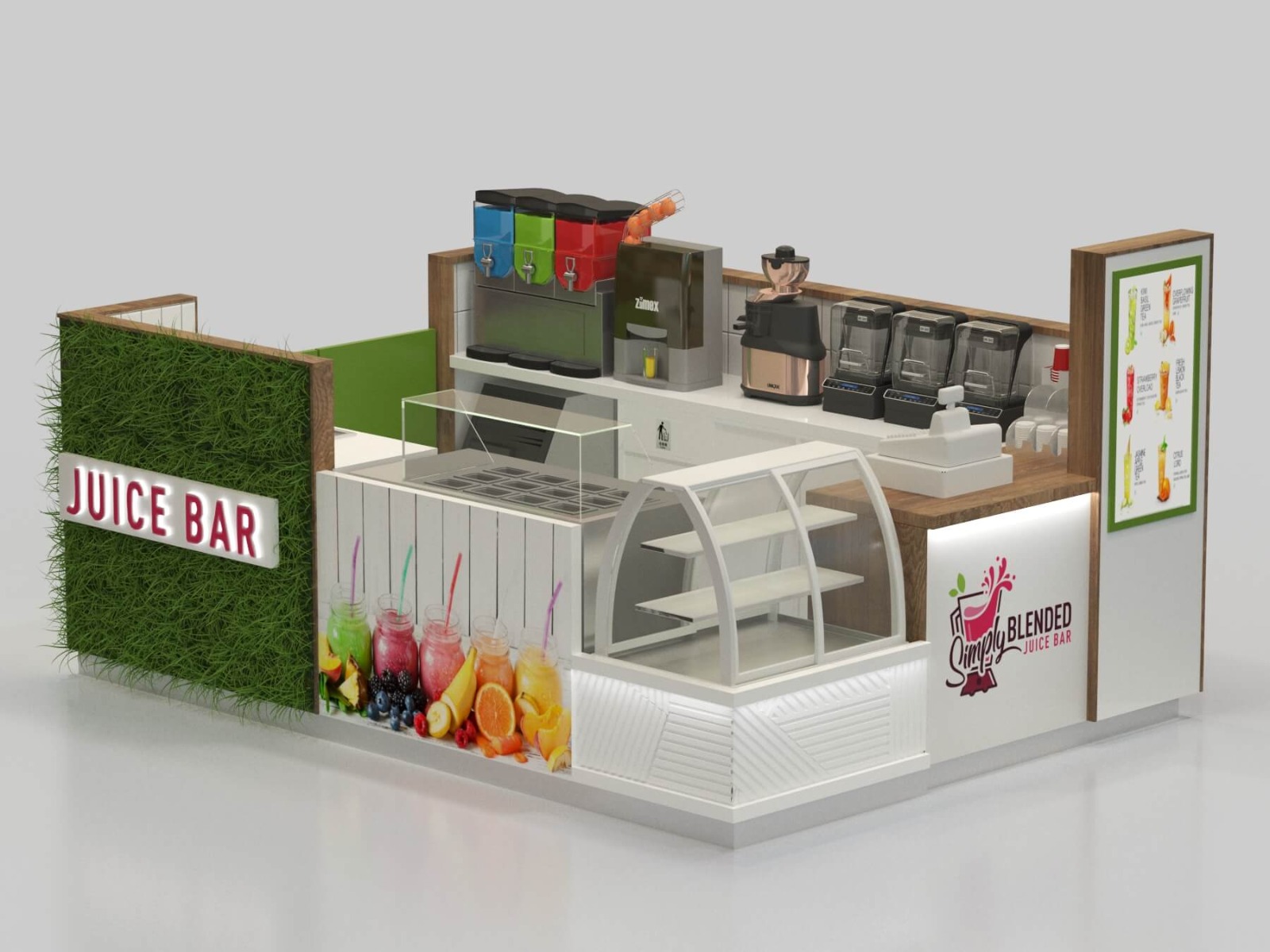 modern bubble tea kiosk