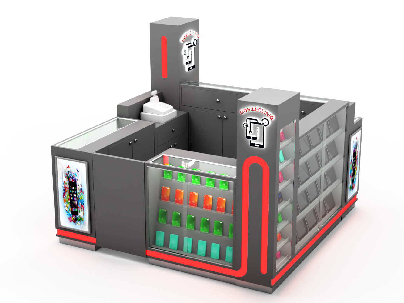 mobile phone display cabinet