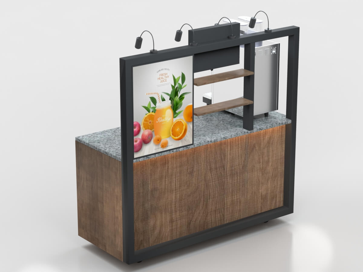 wooden coffee cart