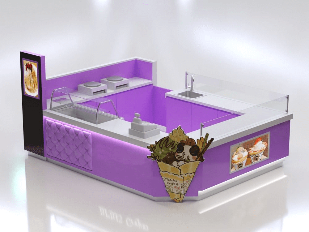 mall crepe kiosk design