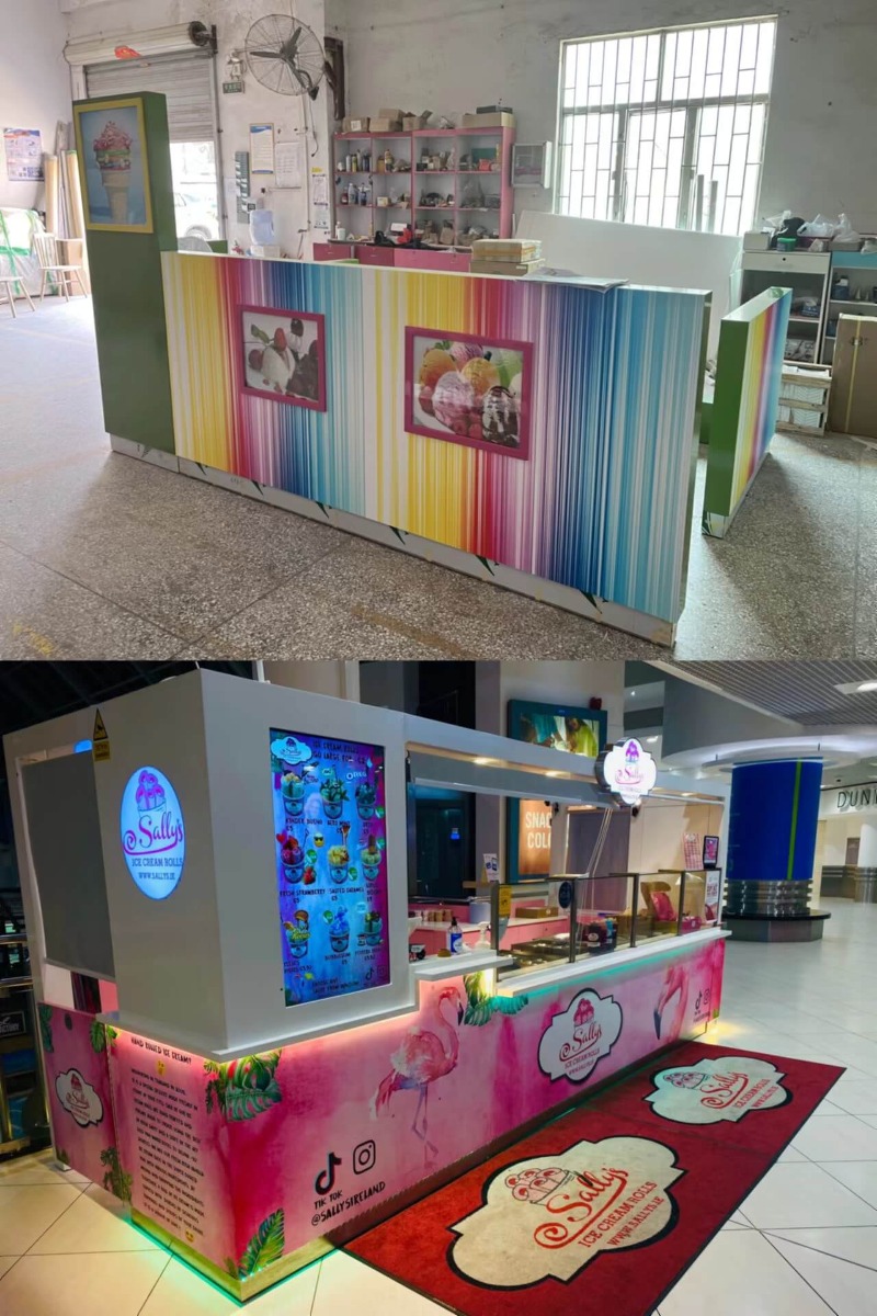 mall kiosk sticker