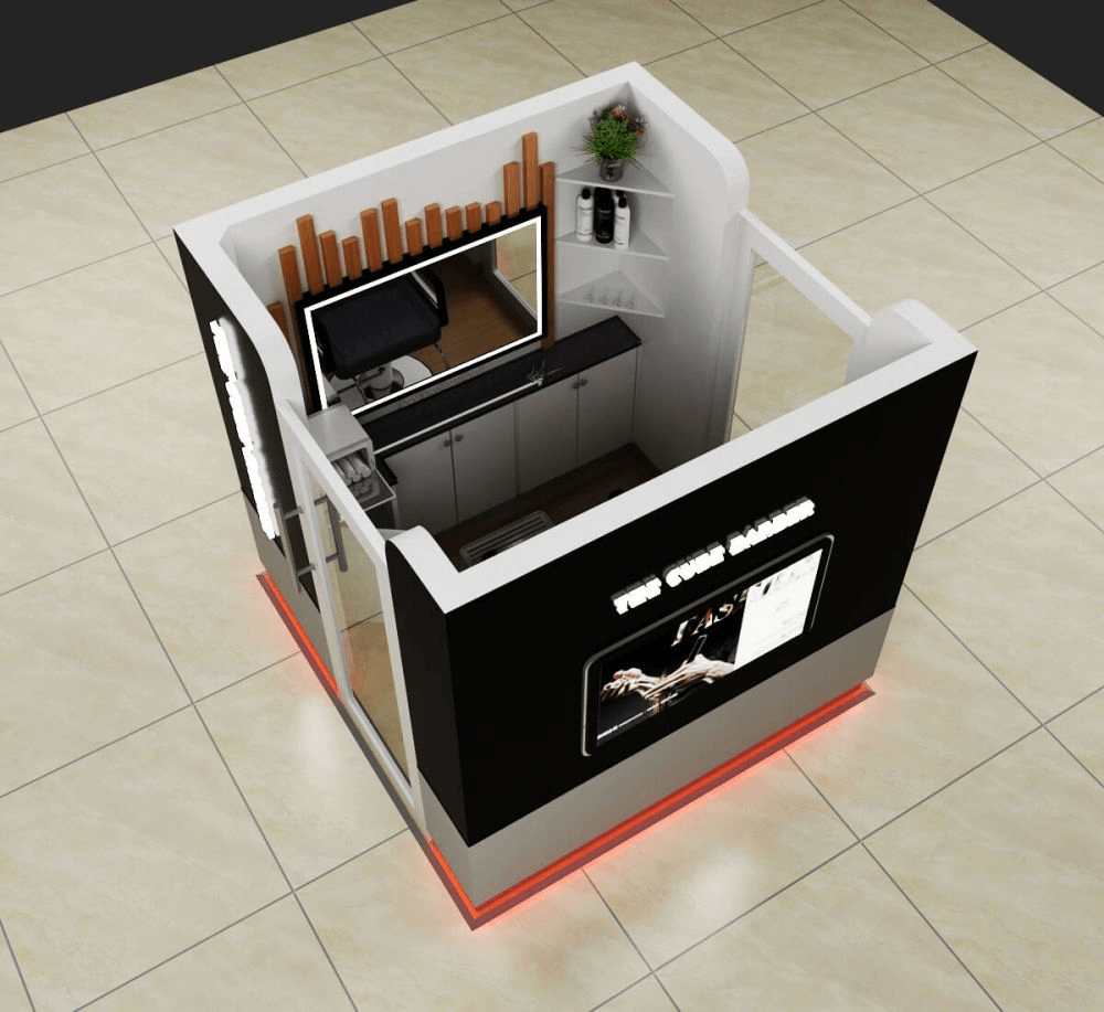 small hair cut booth design