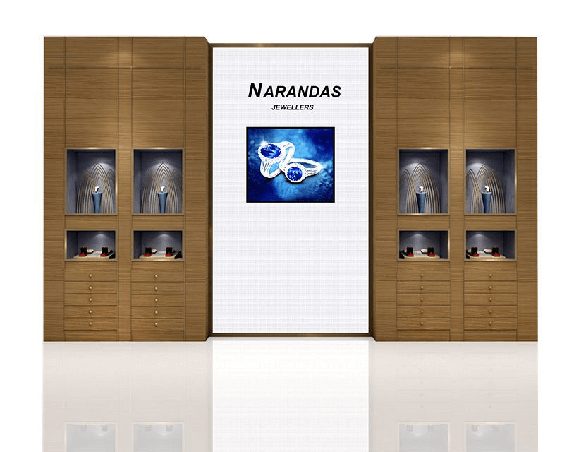 jewelry shop wall cabinet