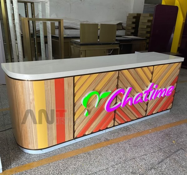 solid wood kiosk