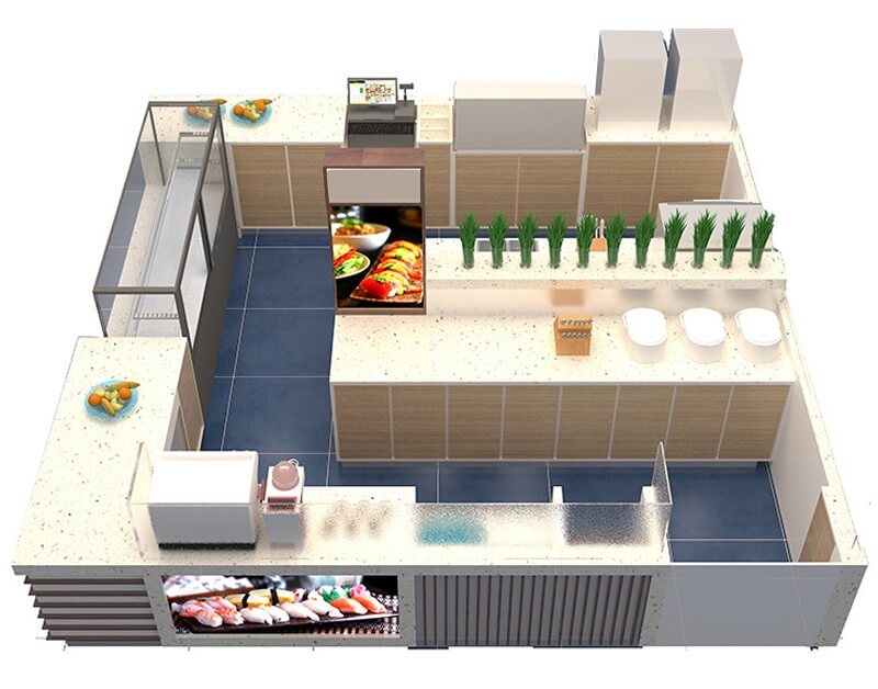 modern sushi kiosk