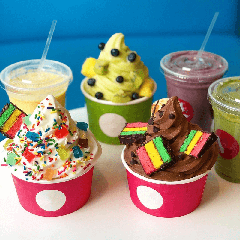 mall yogurt display
