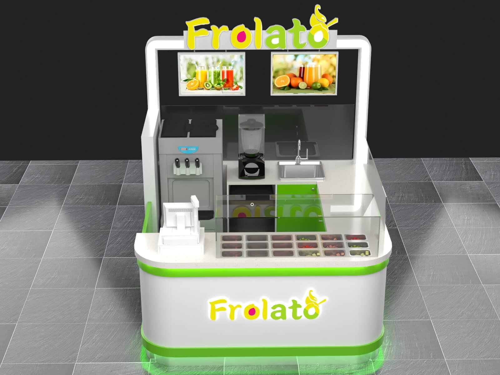 frozen yogurt kiosk