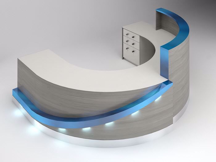 ant U shaped reception desk