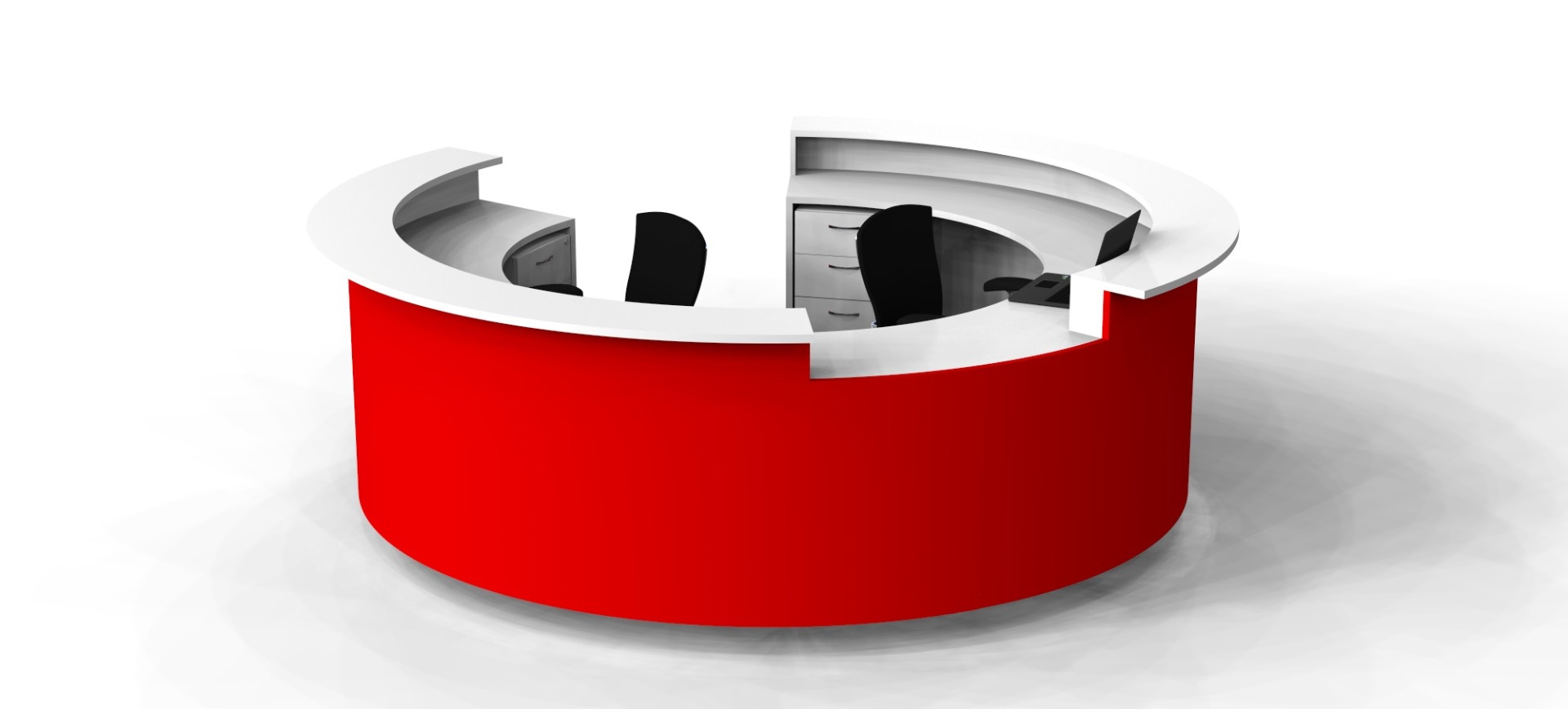 ant red reception desk
