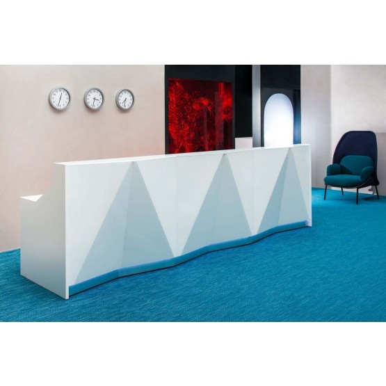 geometric reception desk