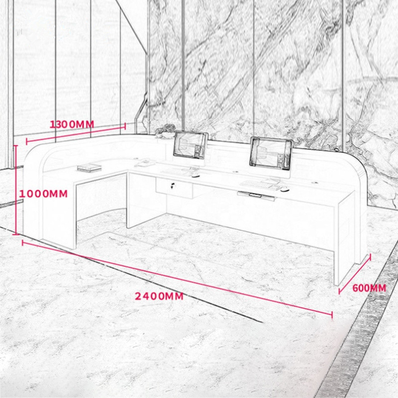 ant white front desk