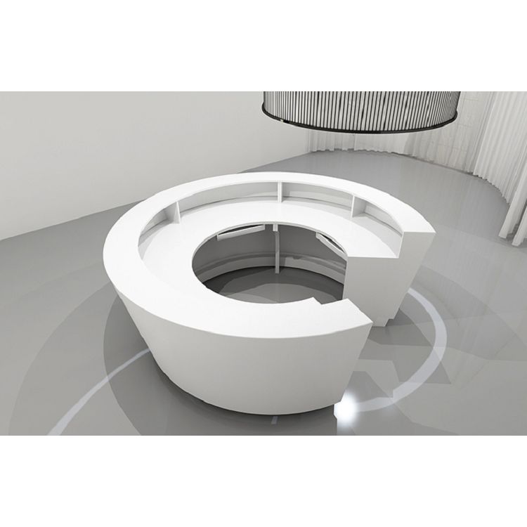 curved reception desk