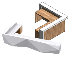 L shaped front counters